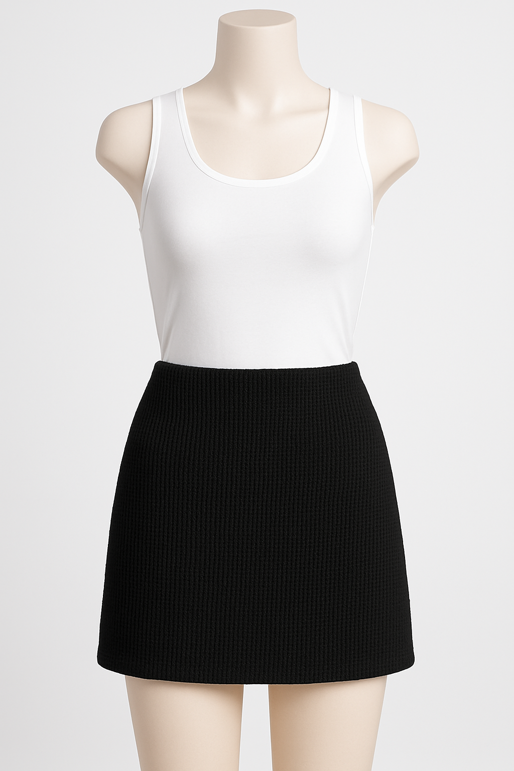 Popcorn Texture Swim Skirt – Rich Black