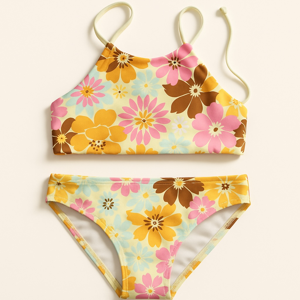 Billabong Girls’ Flower Power High Neck Bikini Set