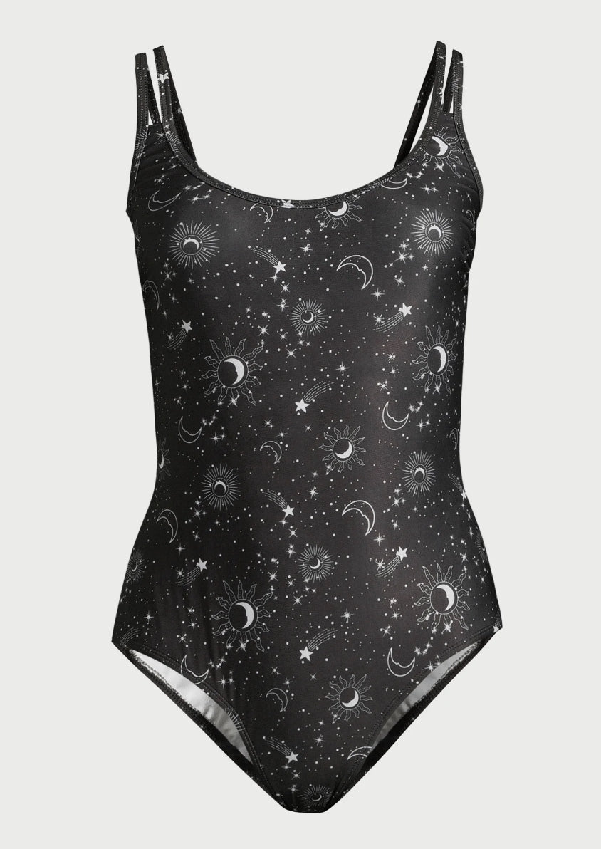 No Boundaries Juniors’ Multi-Strap One-Piece Swimsuit