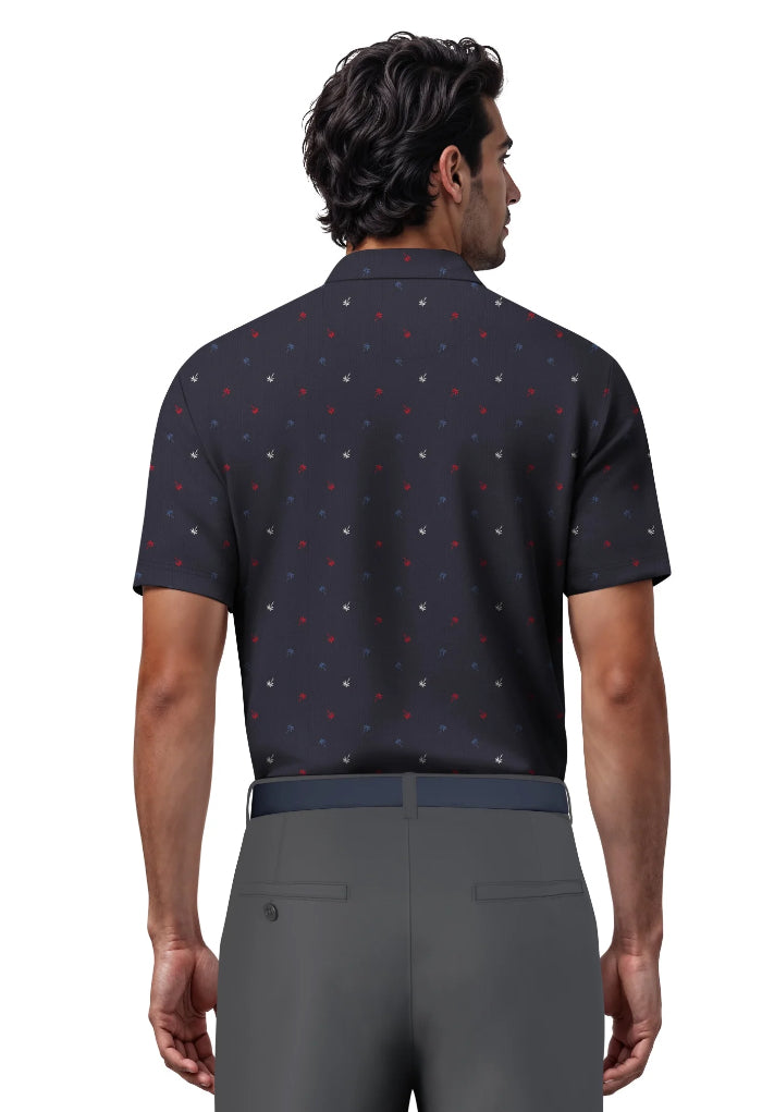 Ben Hogan Men's & Big Men's Palm Tree Printed Golf Polo.