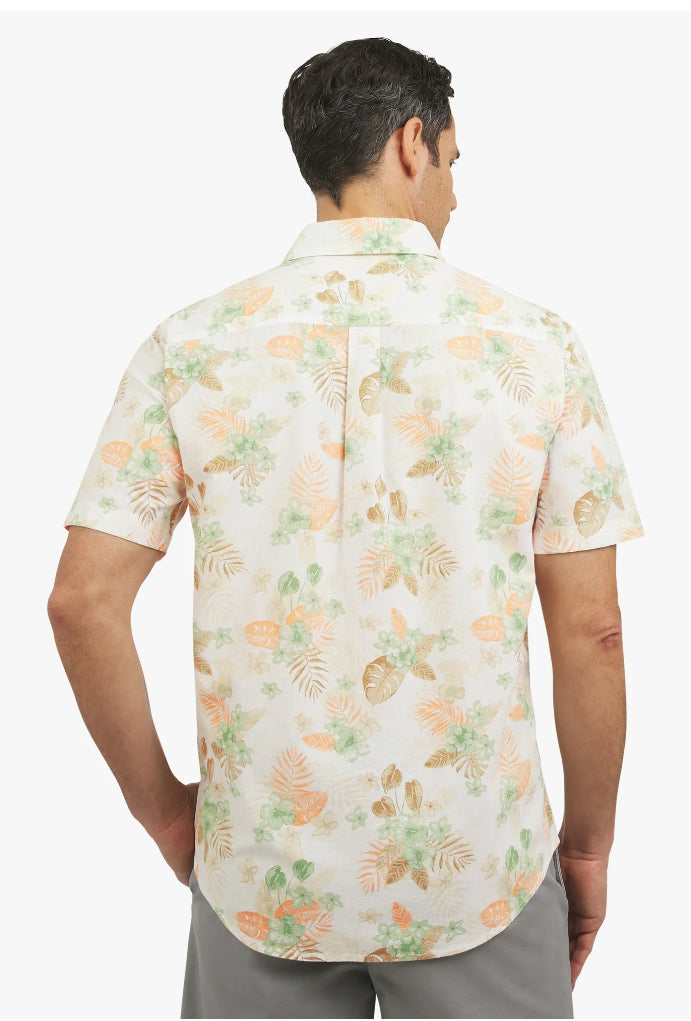 Chaps Men's and Big Men's Linen-Blend Print Woven Shirt.