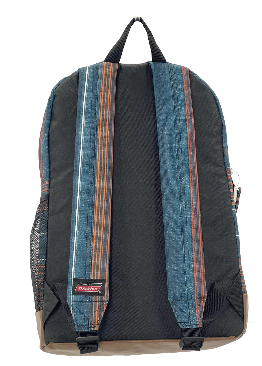 Genuine Dickies Unisex Varsity 17" Laptop Backpack Navy Brown Stripe