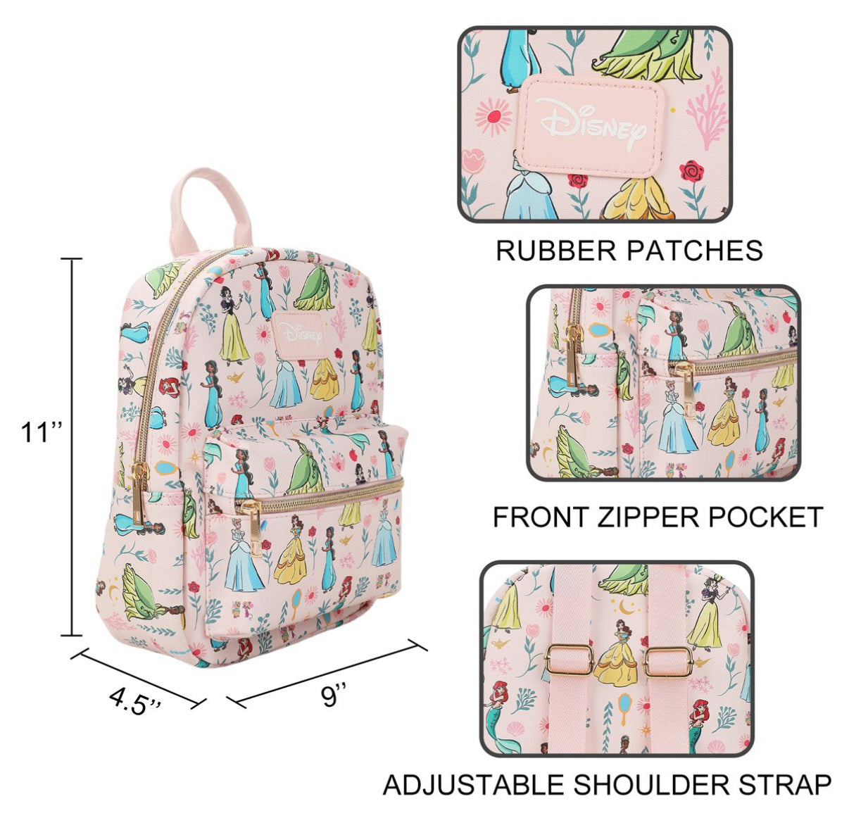 Disney Princesses All Over Print Mini-Backpack