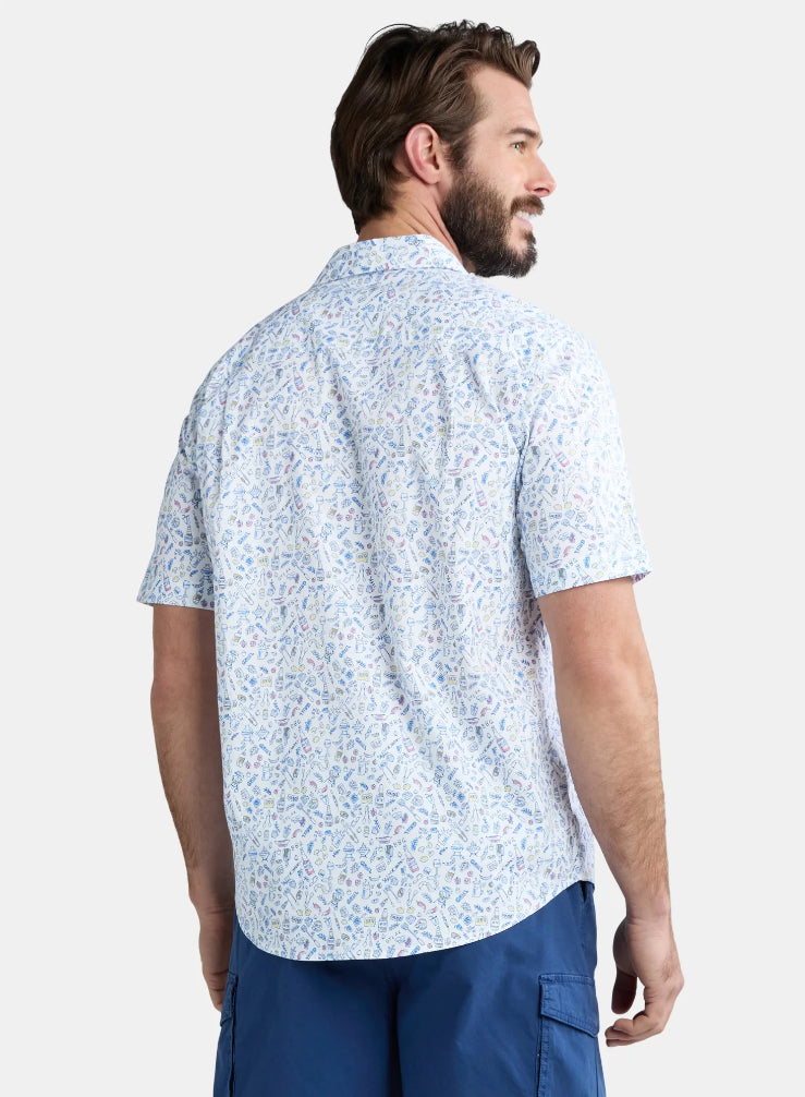 George Men's & Big Men's Button-Up Poplin Shirt with Short Sleeves.