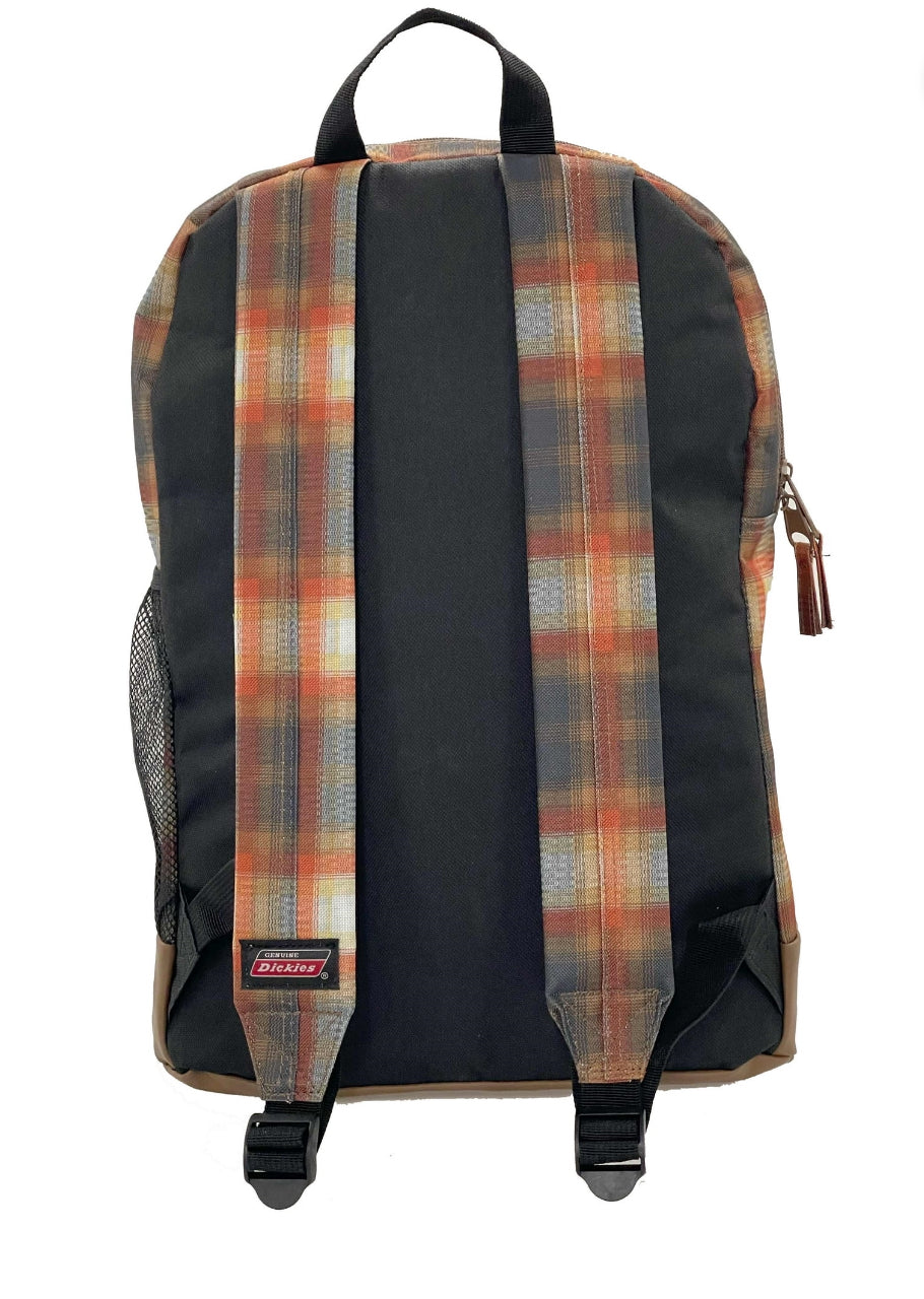 Genuine Dickies Unisex Varsity 17" Laptop Backpack Vintage Plaid Brown