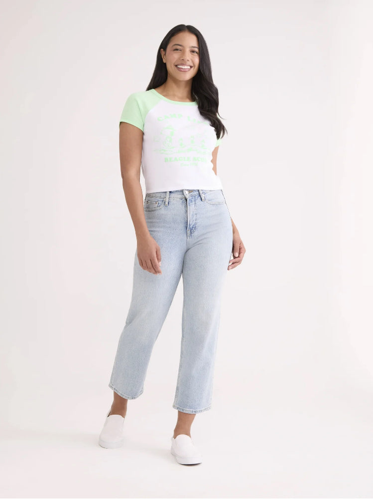 Peanuts Camp Life Green Combo Graphic Tee