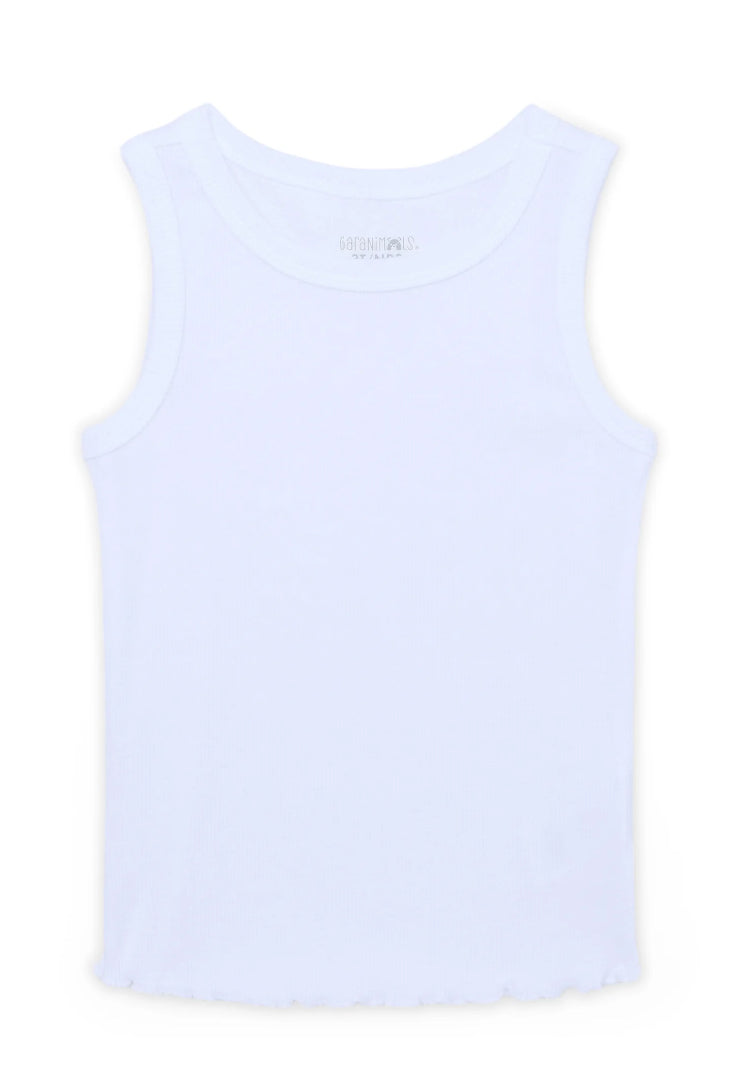 Garanimals Toddler Girl Solid Rib Tank with Lettuce Hem.