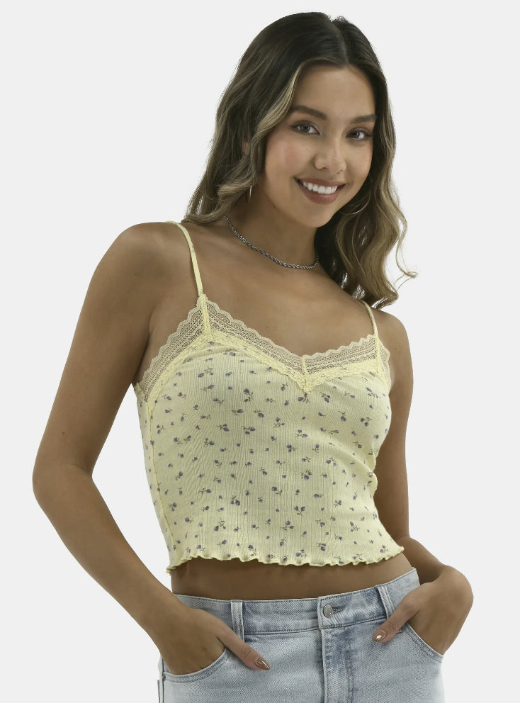 No Boundaries Lace Trim Cami, Women’s