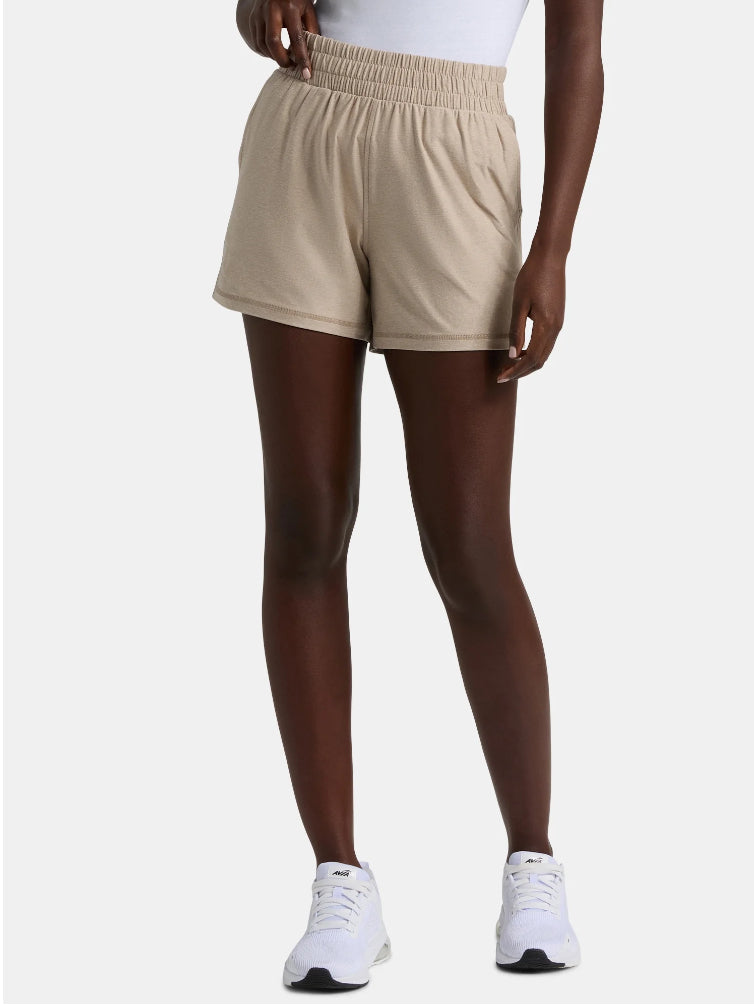 Athletic Works Women's and Women’s Plus ButterCore Soft Performance Gym Shorts.