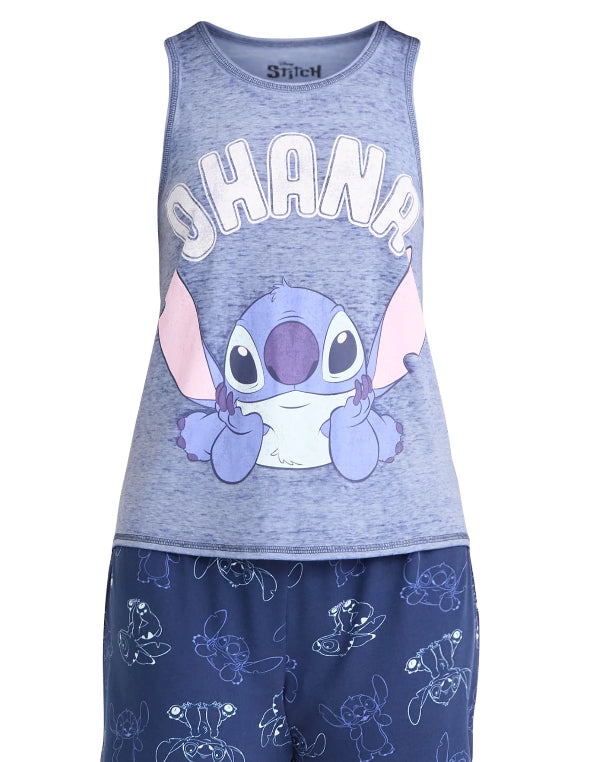 Disney Stitch Women's Tank Top and Shorts Pajama Set, 2-Piece.