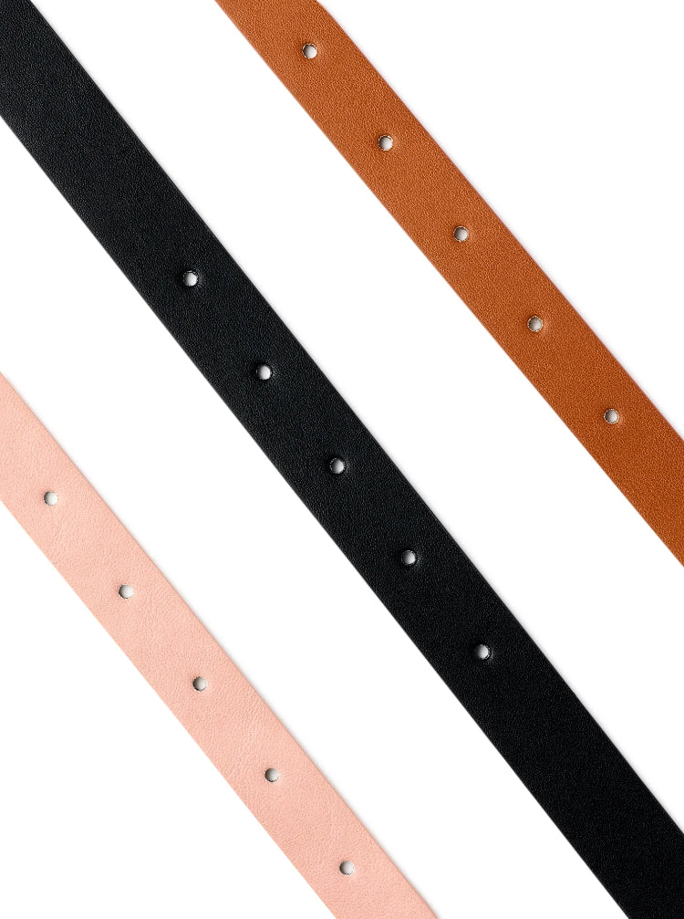 No Boundaries Women's Belt, Blush Black Cognac, 3 Count Pack, 3XL