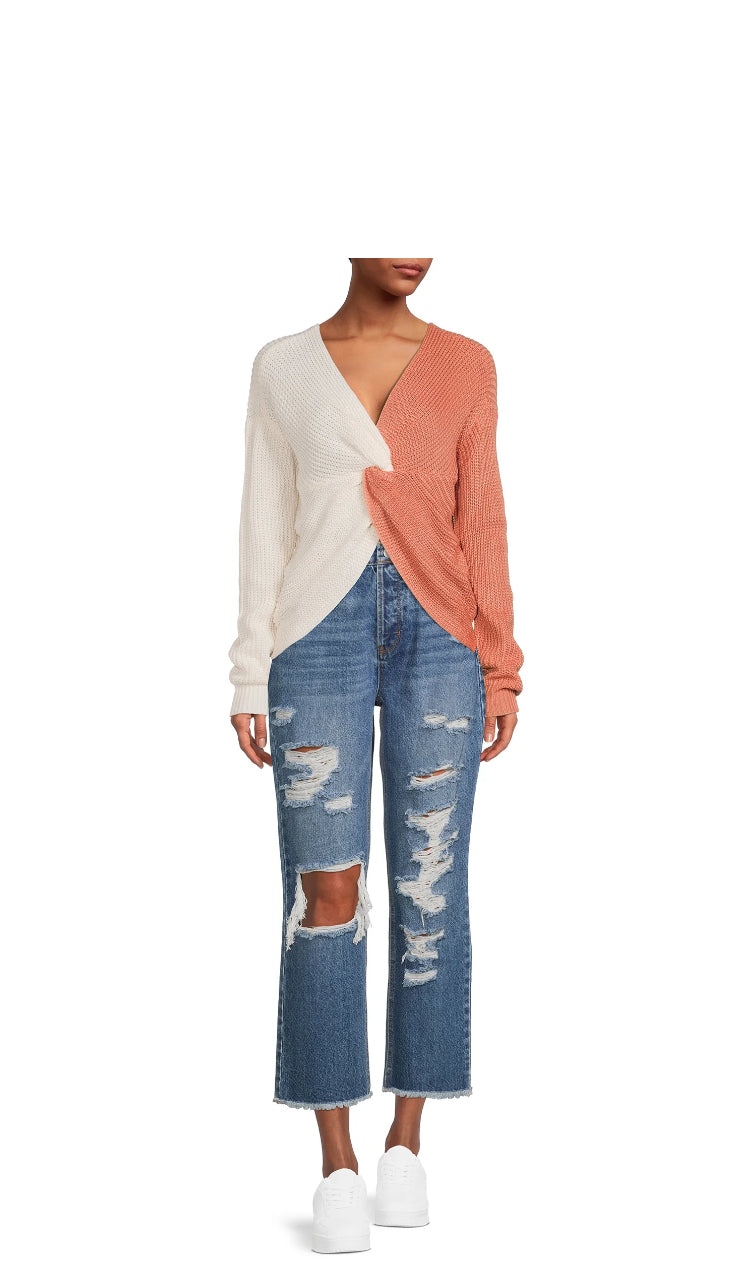 Vanilla Star Women's Juniors Distressed 90's Boyfriend Jean