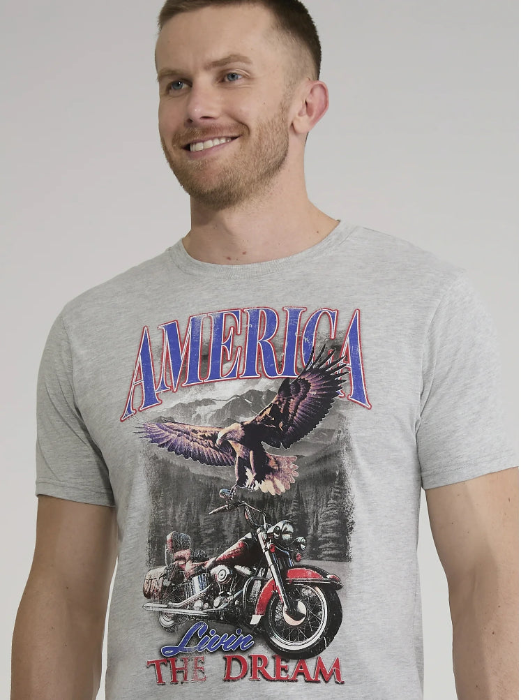 Men’s and Big Men's 4th of July USA Motorcycle Americana Graphic Tee Shirt by Way to Celebrate.
