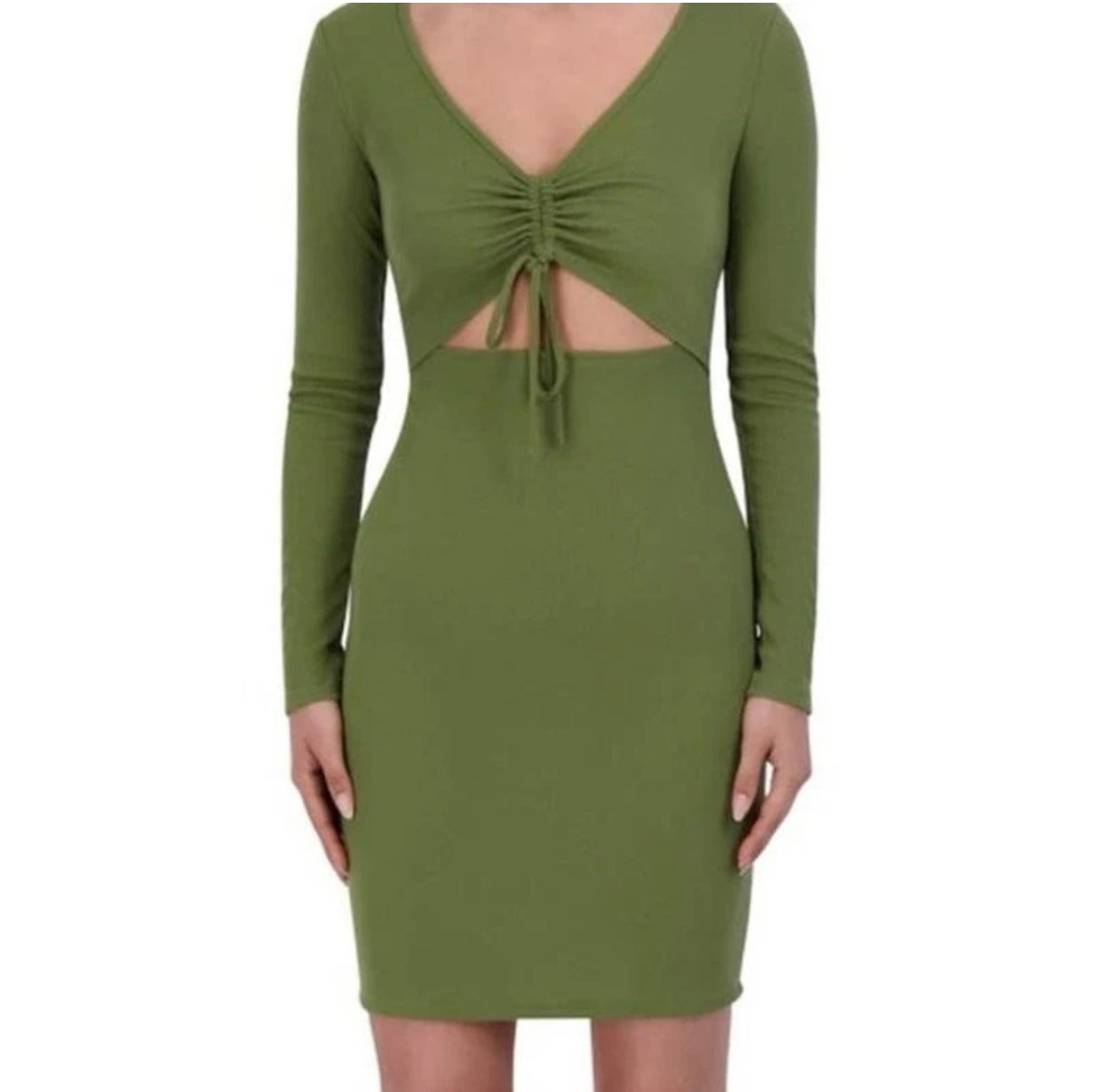 BCBG Paris Rib Knit Cutout Dress