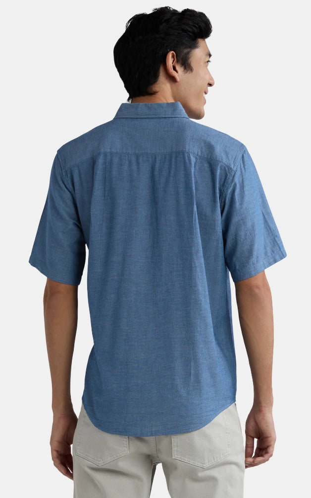 George Men's & Big Men's Button-Up Poplin Shirt with Short Sleeves.