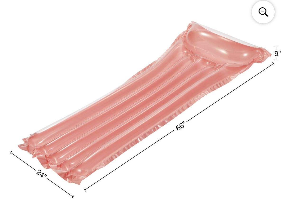 Bluescape Pink Transparent Air Mat, Inflatable Pool Float, Age 14 & up, Unisex