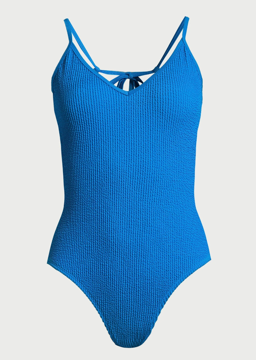 No Boundaries Juniors’ Crinkle One Piece Swimsuit