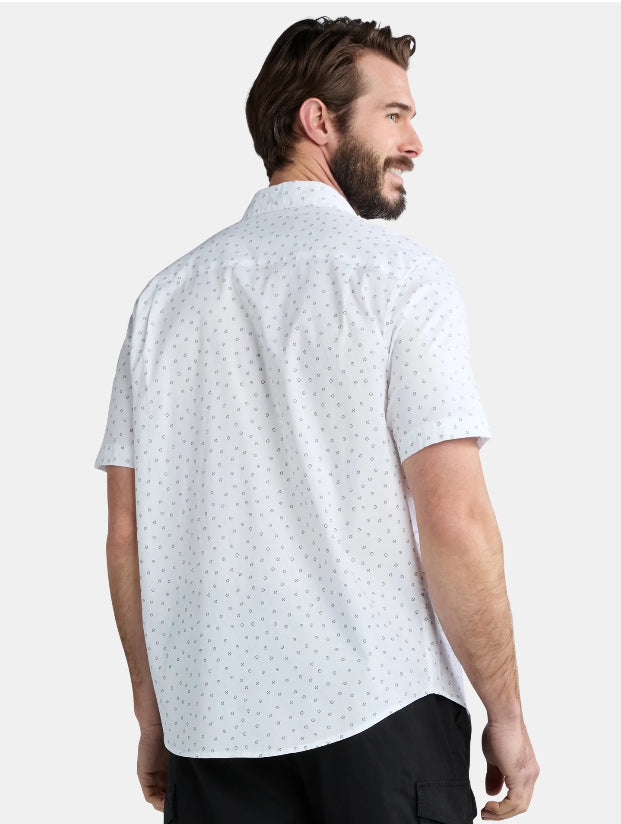 George Men's & Big Men's Button-Up Poplin Shirt with Short Sleeves.