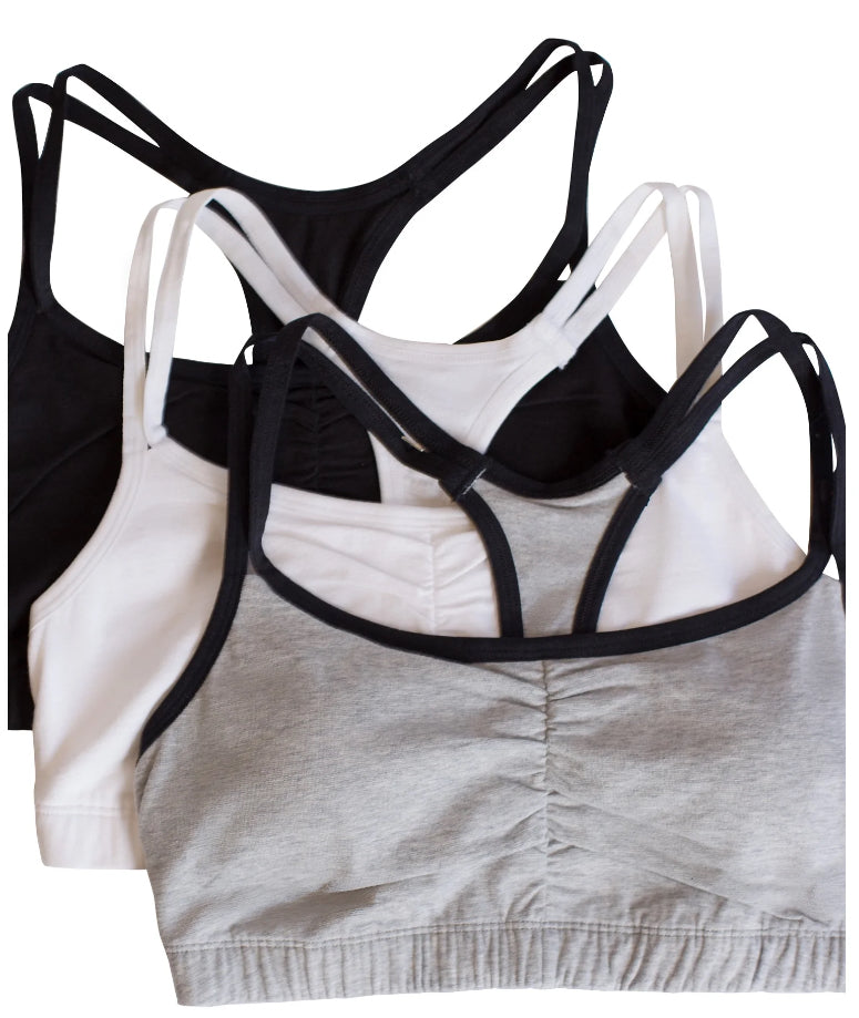 Fruit of the Loom Women's Spaghetti Strap Cotton Sports Bra 3 Pack