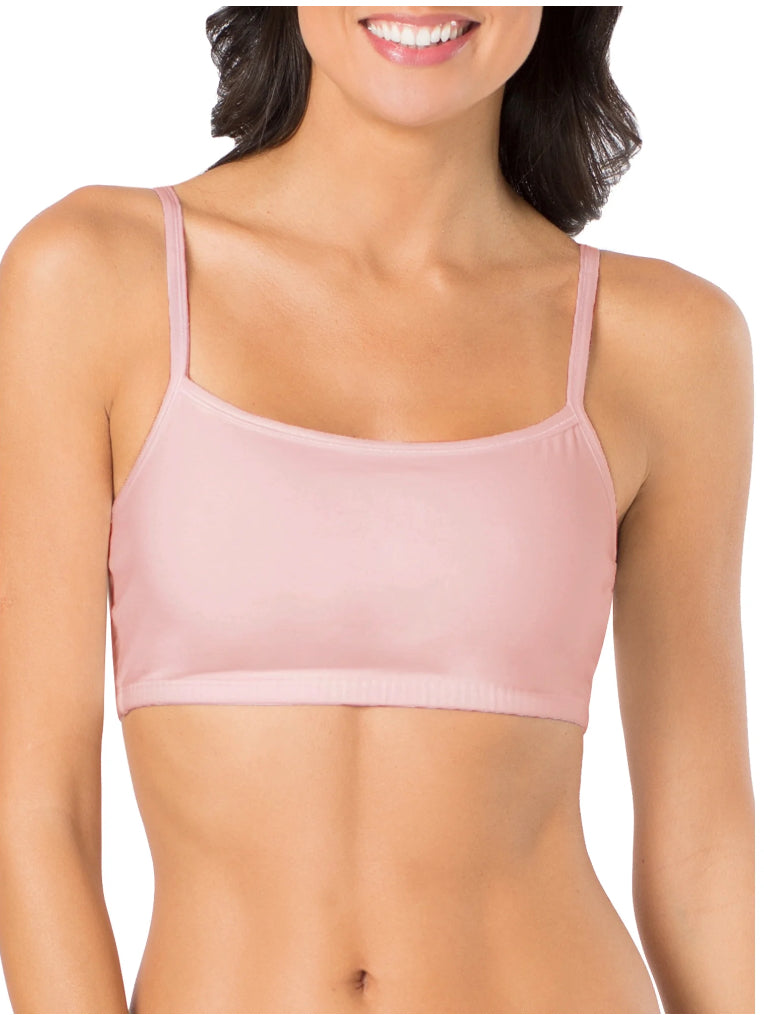 Fruit of the Loom Women's Spaghetti Strap Cotton Sports Bra, 3-Pack.