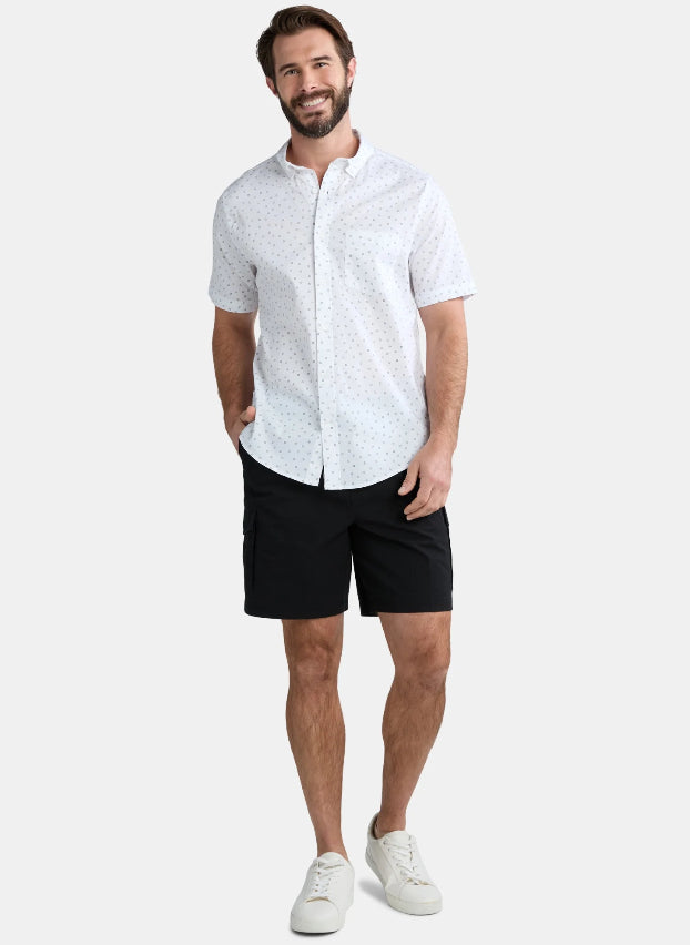 George Men's & Big Men's Button-Up Poplin Shirt with Short Sleeves.