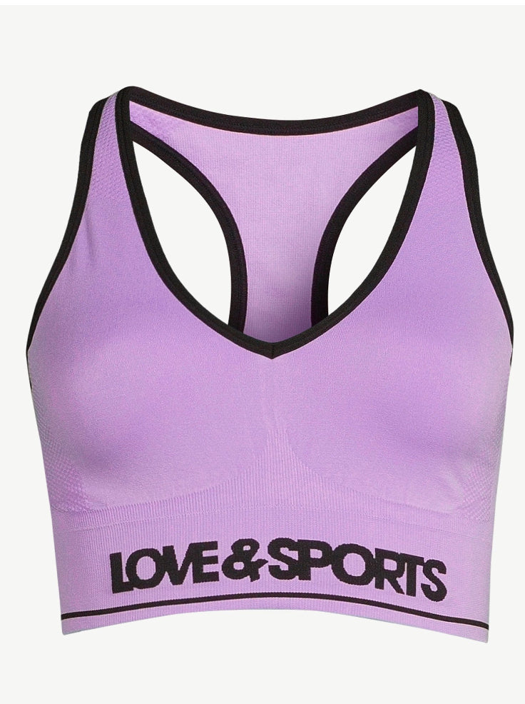 Love & Sports Women's Plunge Seamless Sports Bra