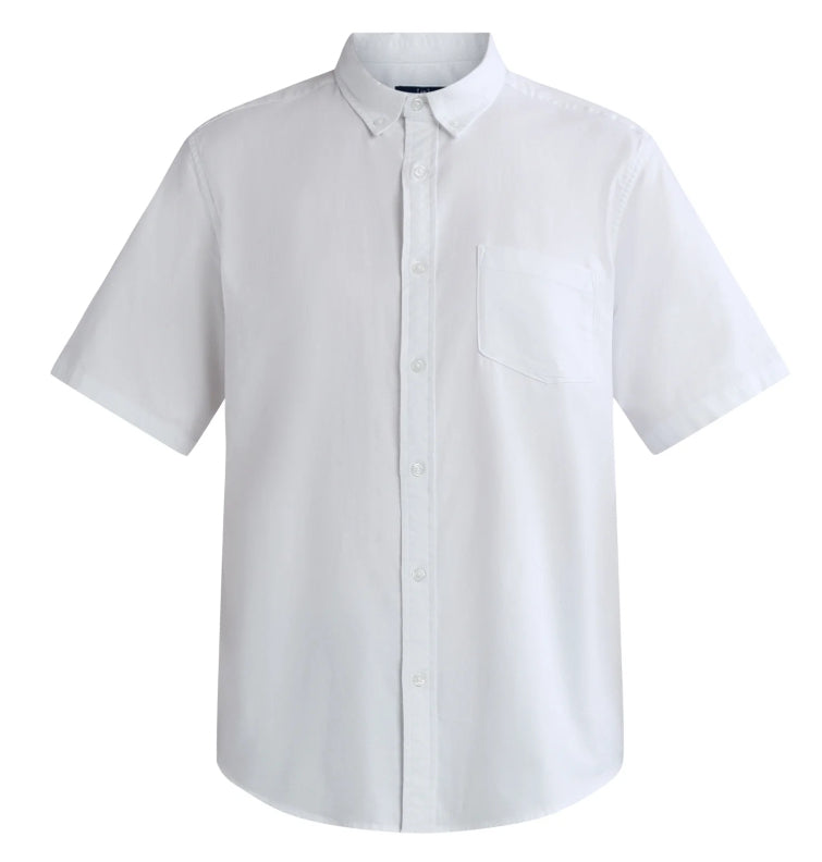George Men's & Big Men's Button-Up Poplin Shirt with Short Sleeves.