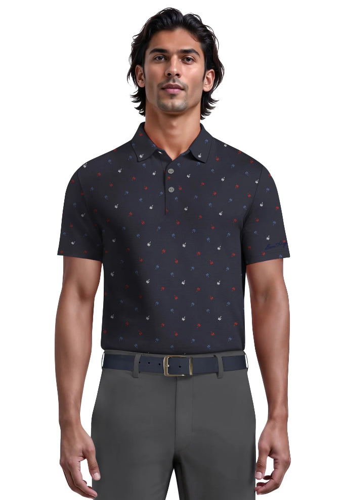 Ben Hogan Men's & Big Men's Palm Tree Printed Golf Polo.