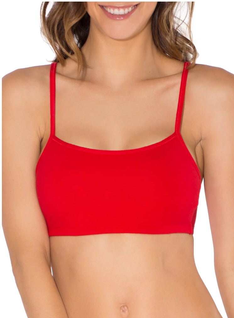 Fruit of the Loom Women's Spaghetti Strap Cotton Sports Bra, 3-Pack.