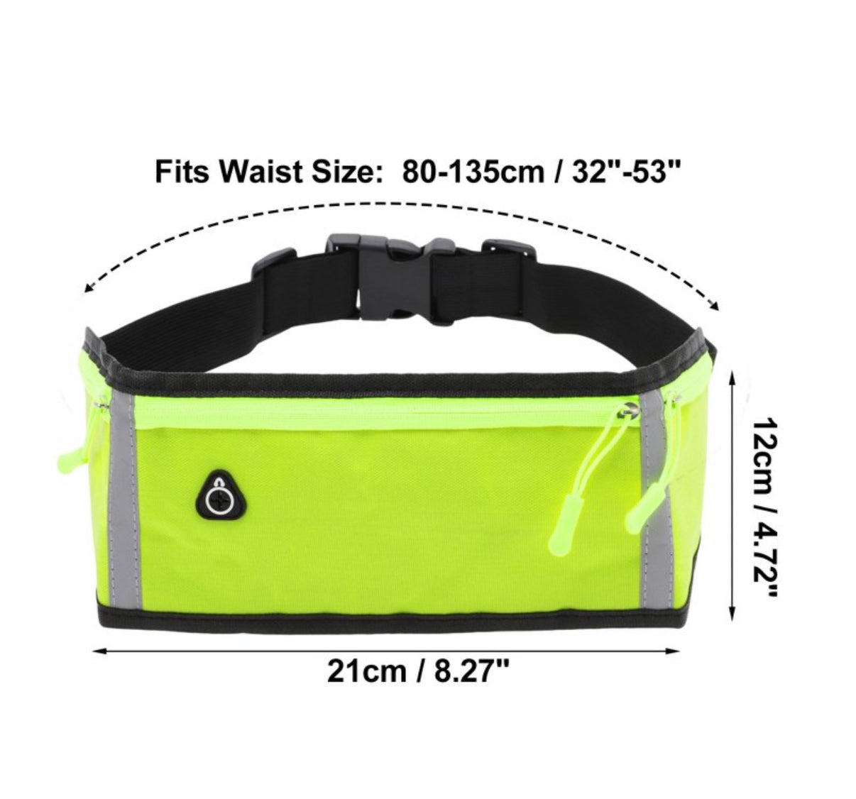 Three Pocket Running Waist Pack Green