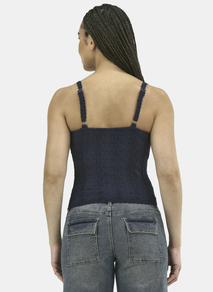No Boundaries Lace Trim Cami Top, Women's