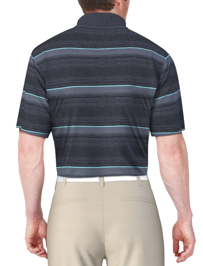 Ben Hogan Men's and Big Men’s Texture Stripe Short Sleeve Golf Polo Shirt.