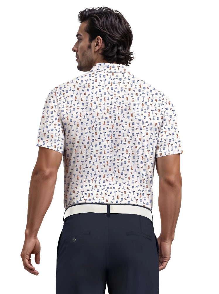 Ben Hogan Men's & Big Men's Conversational Drink Golf Polo Shirt.