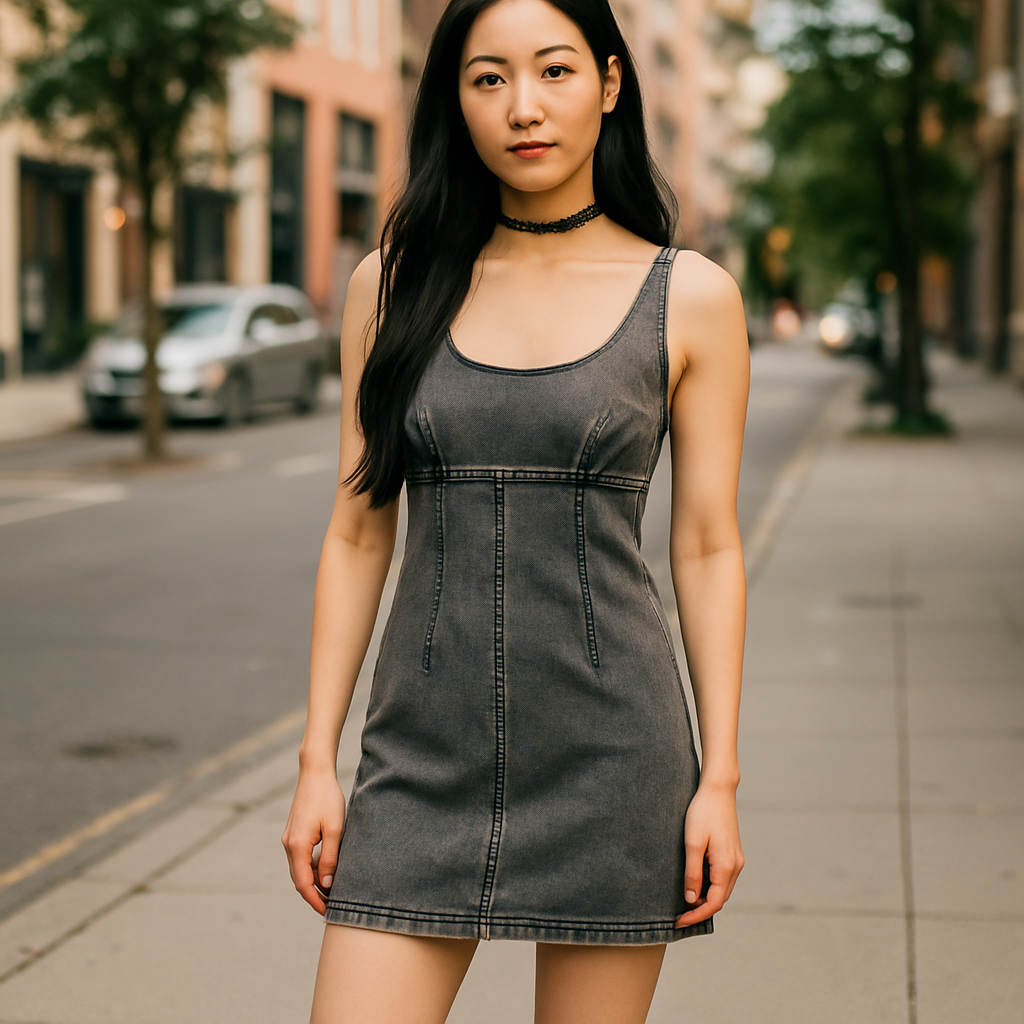 No Boundaries Women’s Grey Wash Scoop Neck Dress