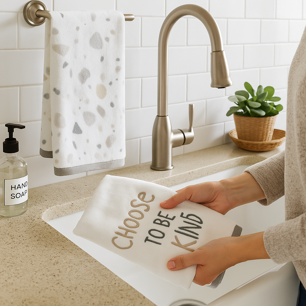 Elizabeth Wells Studio Velour Hand Towel Set – 2 Pack
