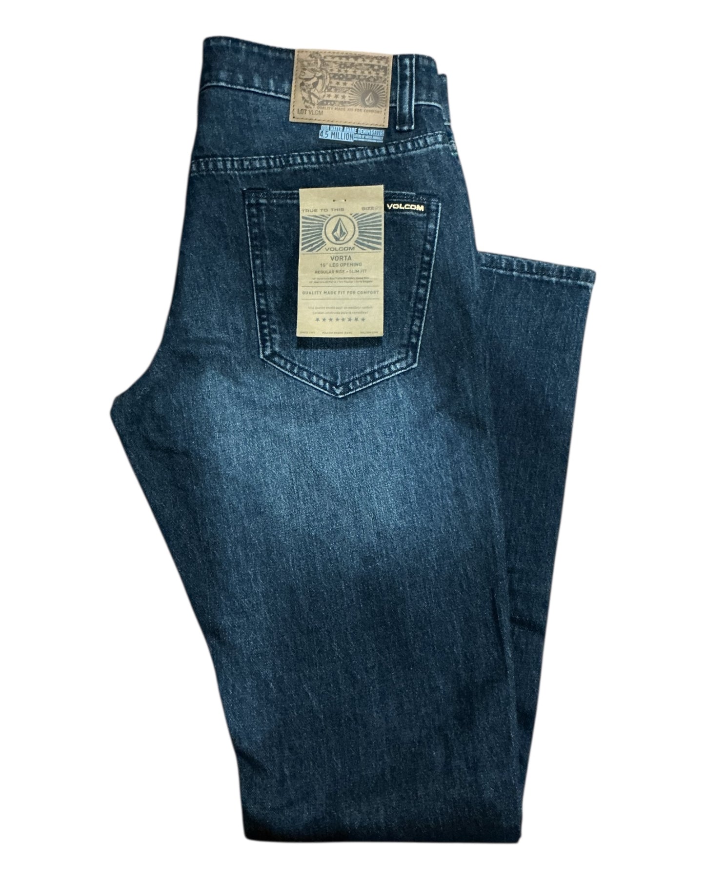 Volcom Vorta Jeans – Slim Fit / 15” Leg Opening – UDBC Wash