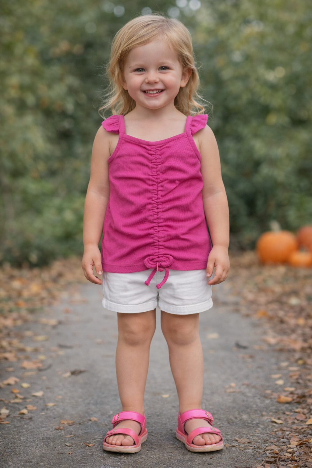 Toddler Girls Pink Ribbed Tank Top