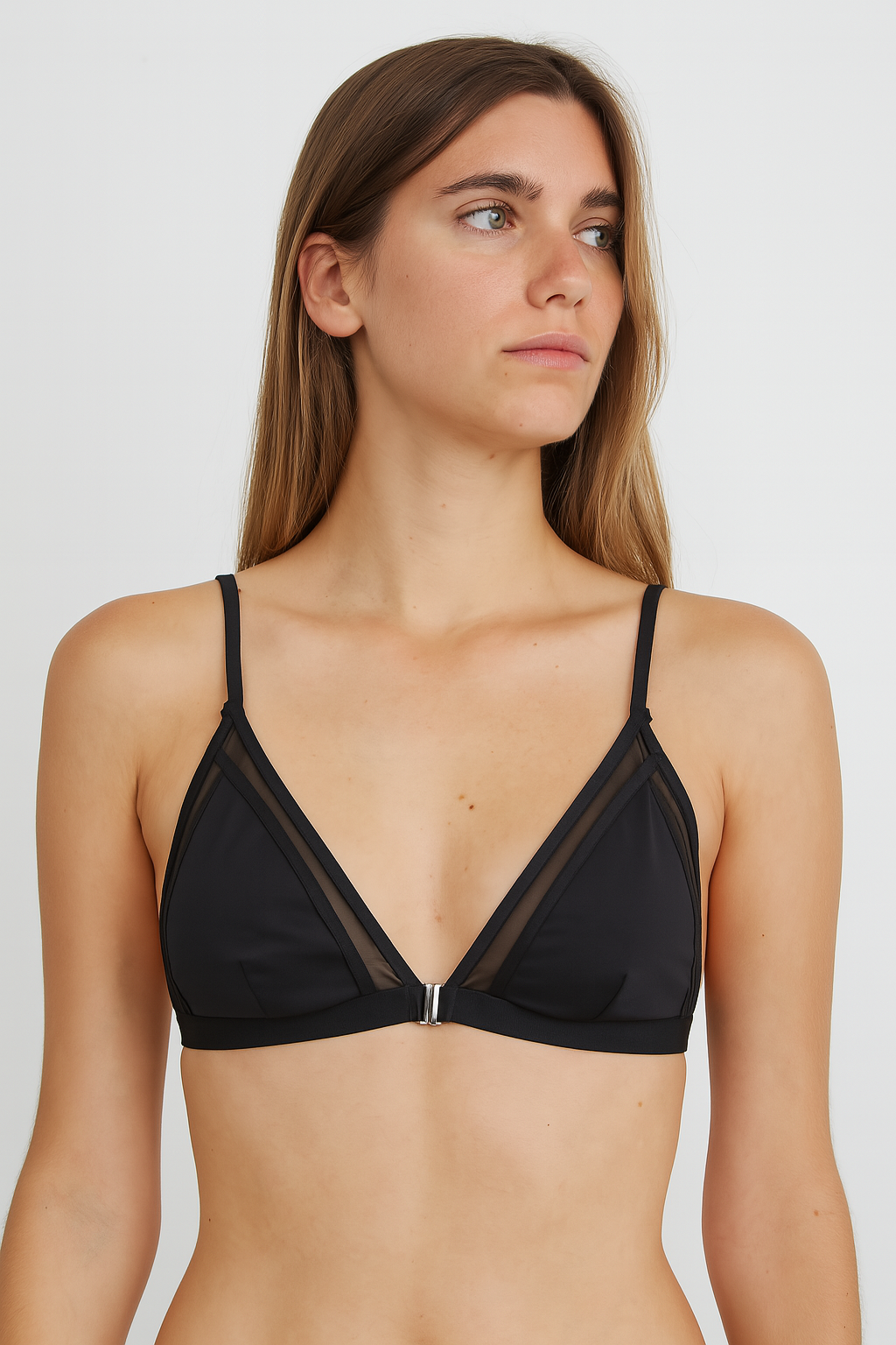 Black Mesh Trim Triangle Bralette