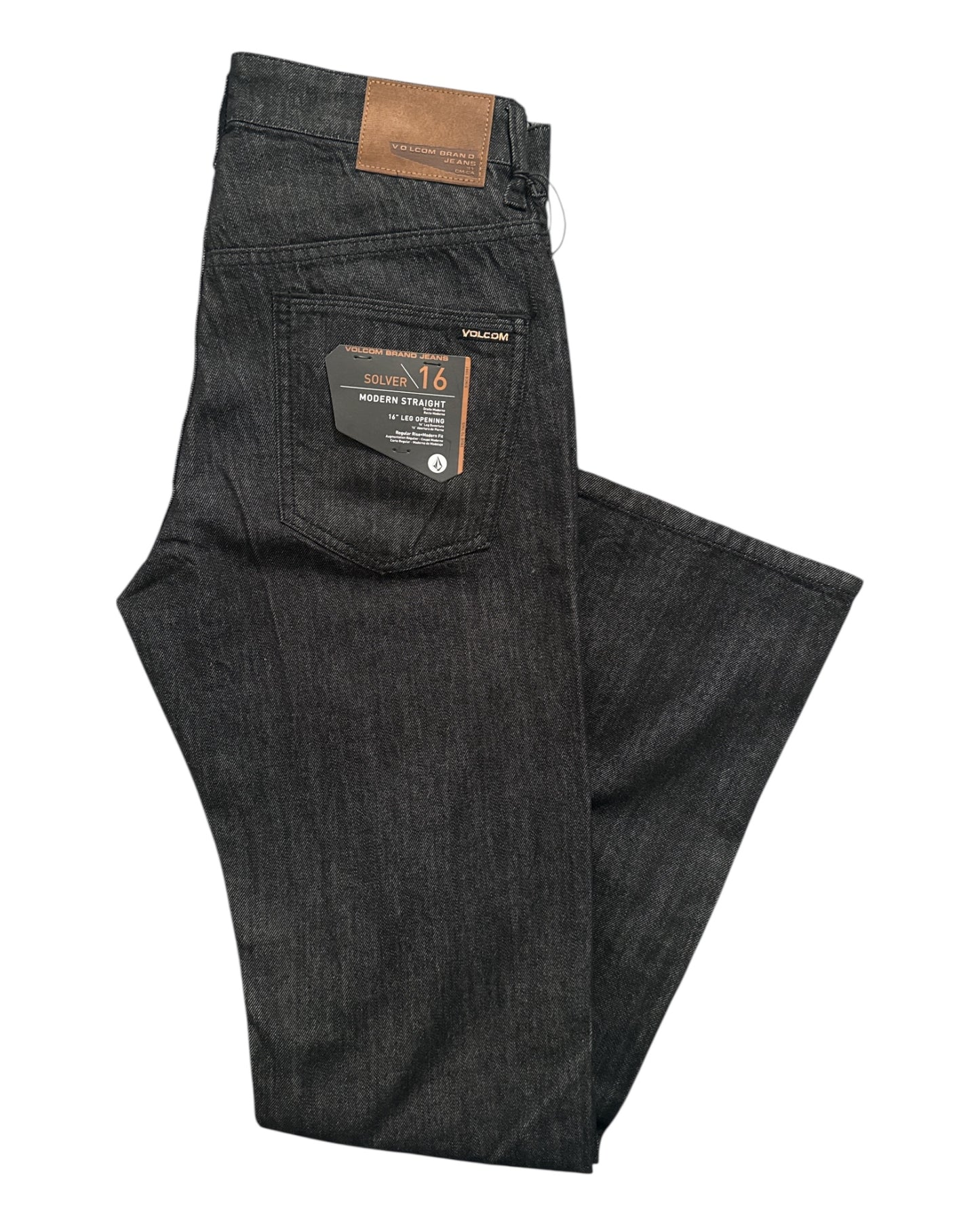 Volcom Solver Modern Straight Jeans - Rinse Black