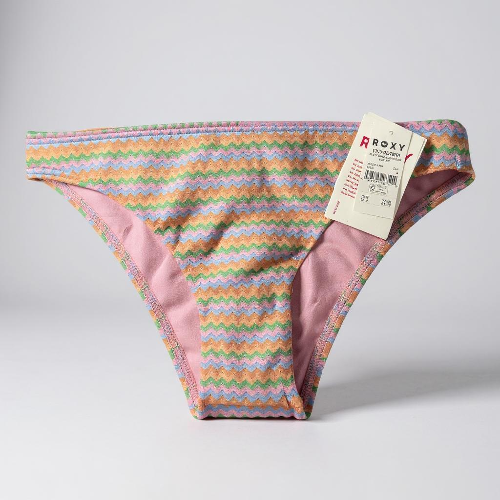 Roxy Wavy Stripe Cheeky Tie Side Bikini Bottom – Multi