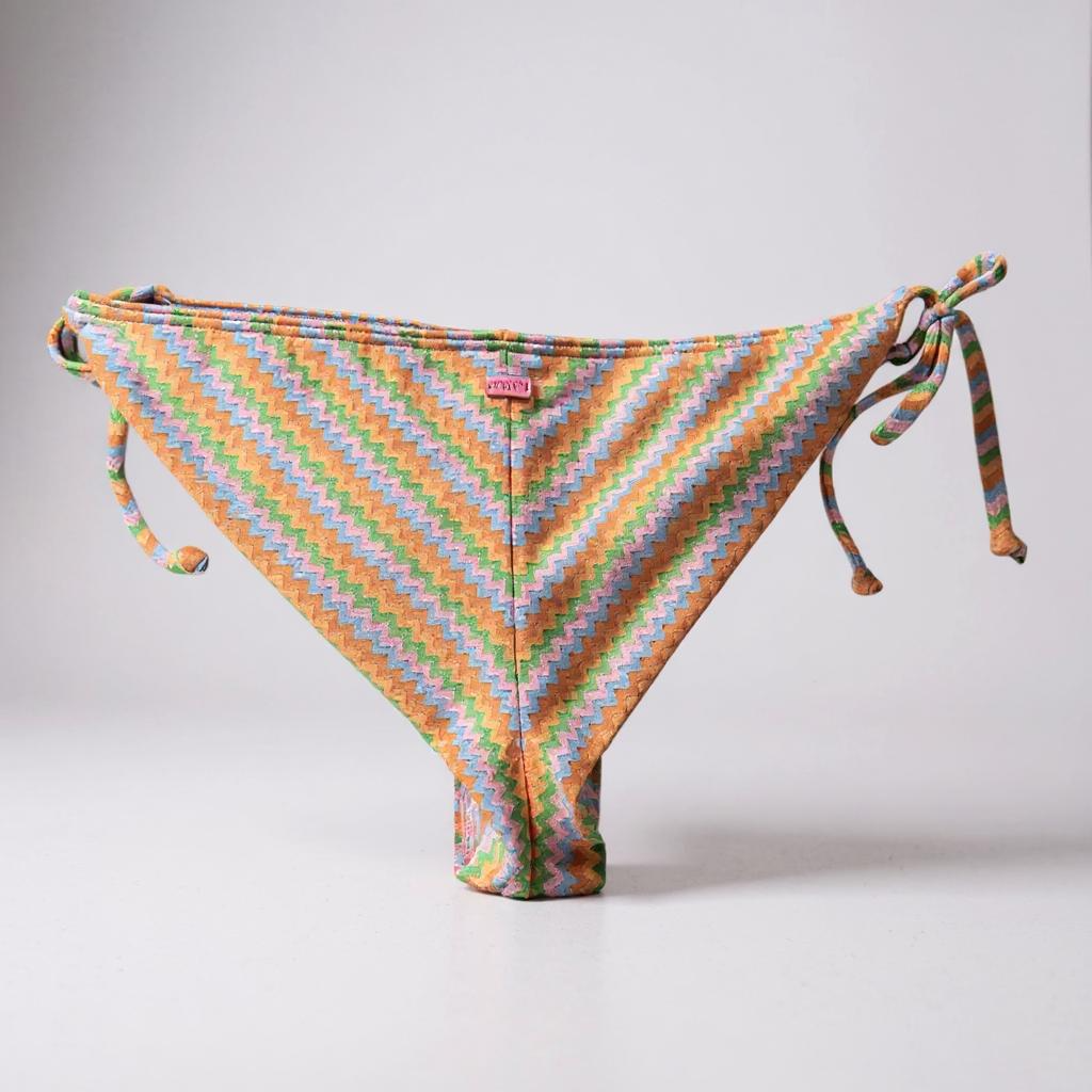Roxy Wavy Stripe Cheeky Tie Side Bikini Bottom – Multi