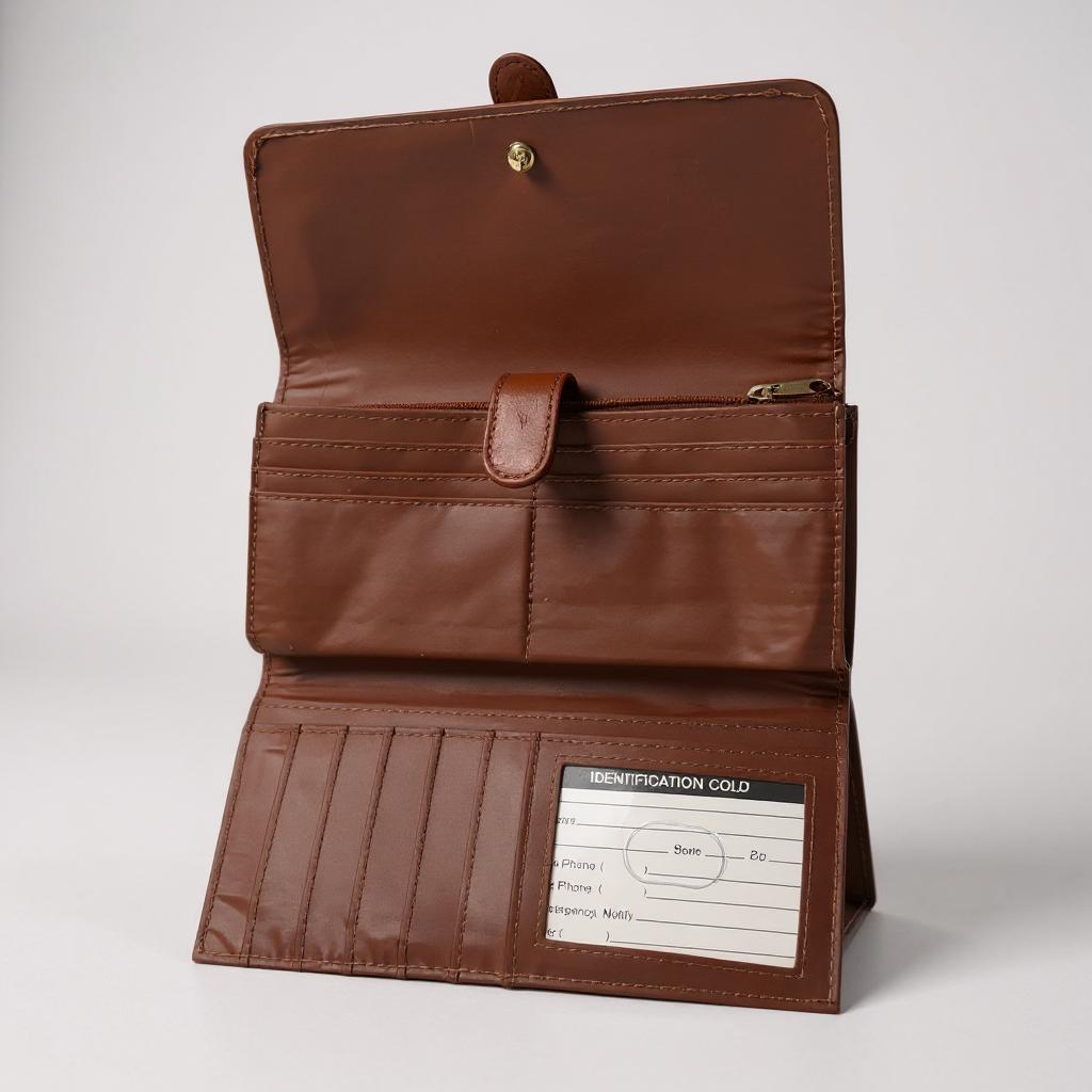 Classic Brown Wallet with Gold Buckle