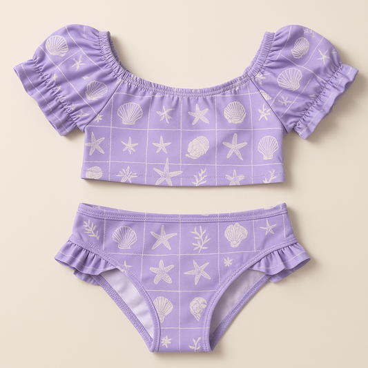 Lavender Sky Girls’ Bikini Set – Wonder Nation (18M)