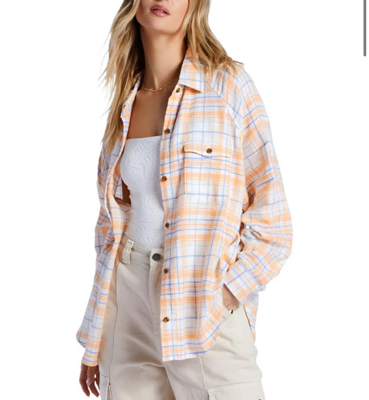 Billabong “Best Time” Plaid Button-Up Shirt