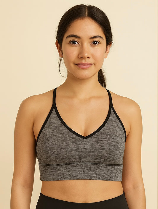 AVIA Core Sports Bra – Charcoal Heather