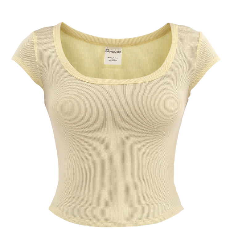No Boundaries Scoop Tee with Cap Sleeves, Women's