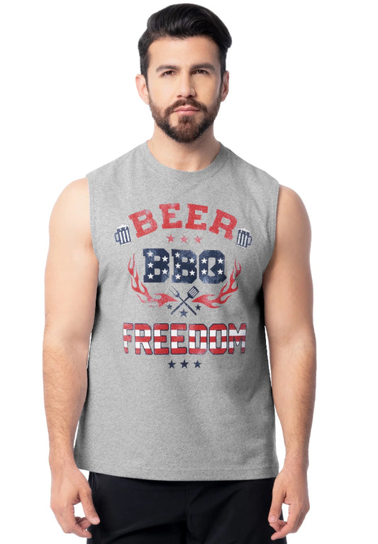 Way to Celebrate Men's & Big Men's 4th of July Americana Graphic Muscle Tank.
