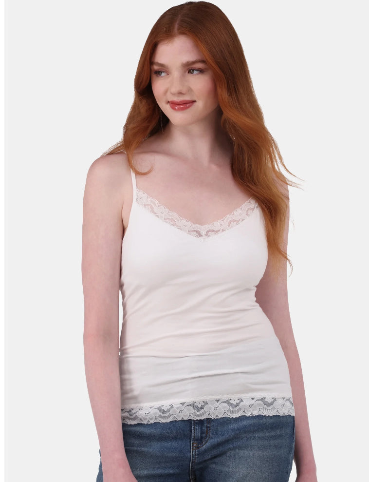 No Boundaries Cami with Lace Trim.