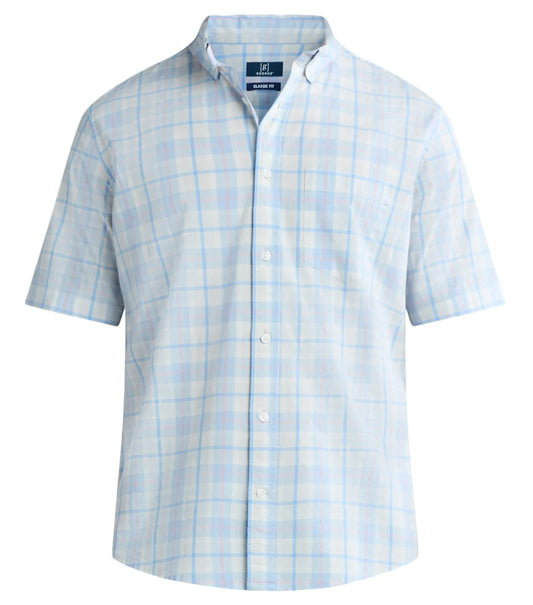 George Men's & Big Men's Button-Up Poplin Shirt with Short Sleeves.