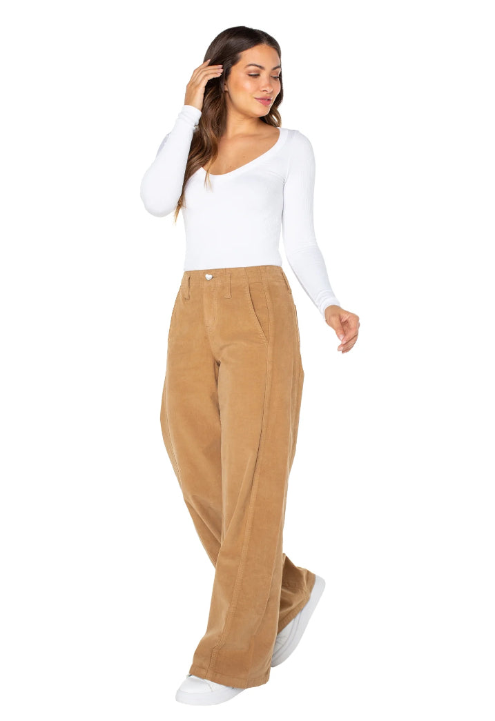 Celebrity Pink Women's and Women's Plus High Rise Corduroy Wide Leg Pant